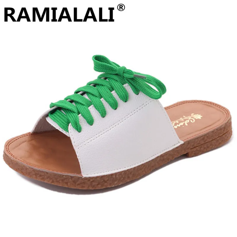 

Ramialali Brand Fashion Women Sandals Soft Pu 2017 Summer Shoes Open Toe Sandalias Flats Heel Women's Shoes Casual Flip Flops