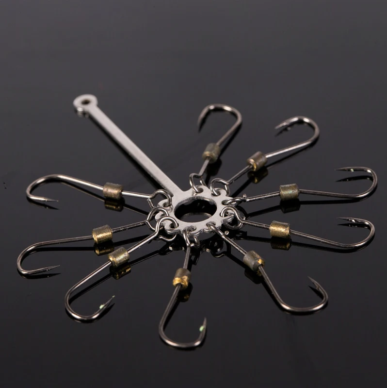 2pcs Explosive hook Plate Multi hook With 9 Small Hooks Fishing Fishing