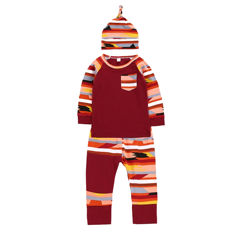 Newborn Baby Clothing Set Camouflage Stripe Long Sleeve T shirts+Pants