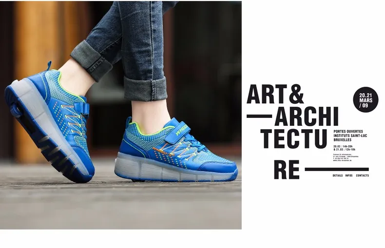 High Quality Kids LED Glowing Sneakers With Wheels Boys Light Up Shoes Girls Roller Skates tenis de rodinha12