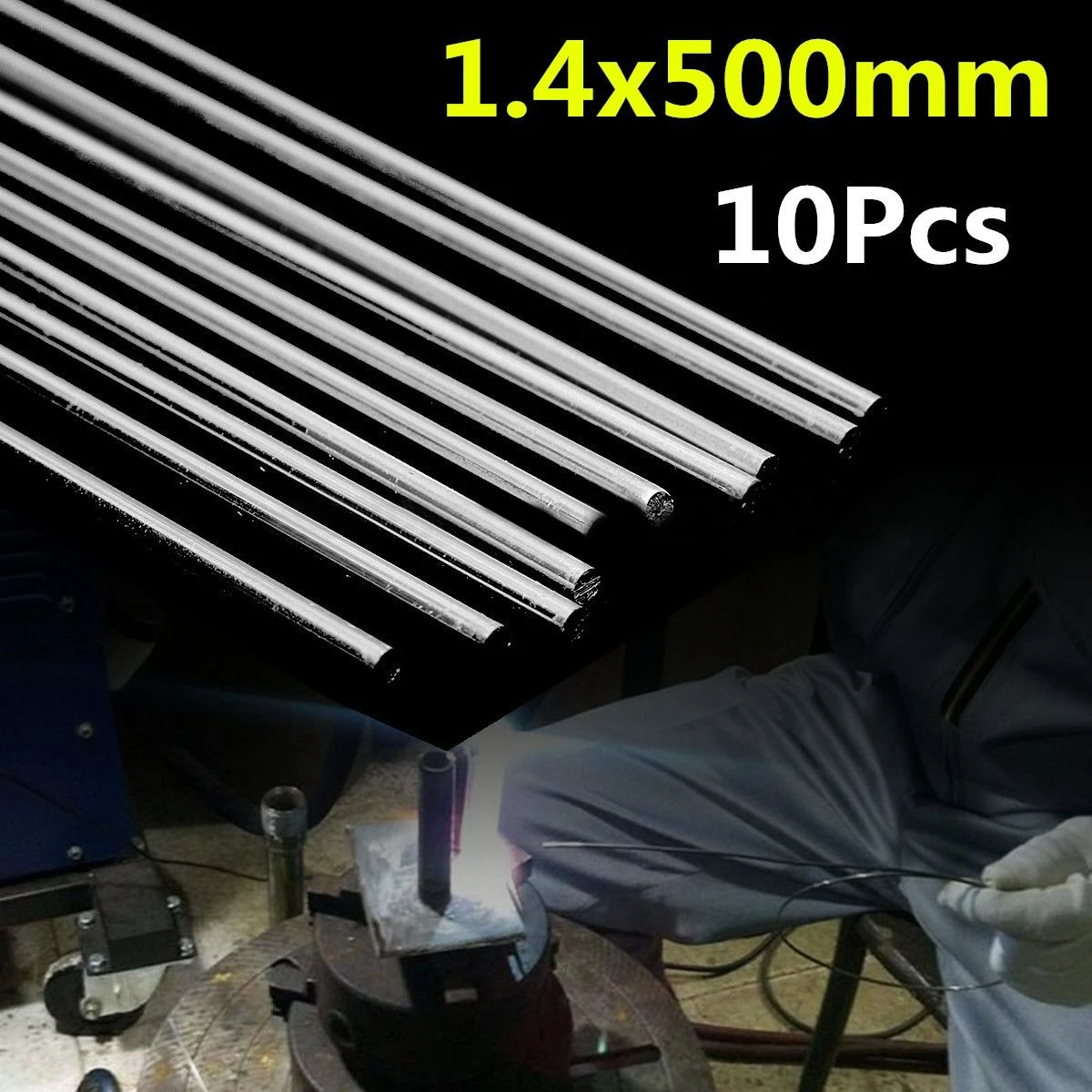 

10pcs x 1.4mm*500mm Aluminum Low Temperature Repair Welding Soldering Brazing Rod Tool accessories