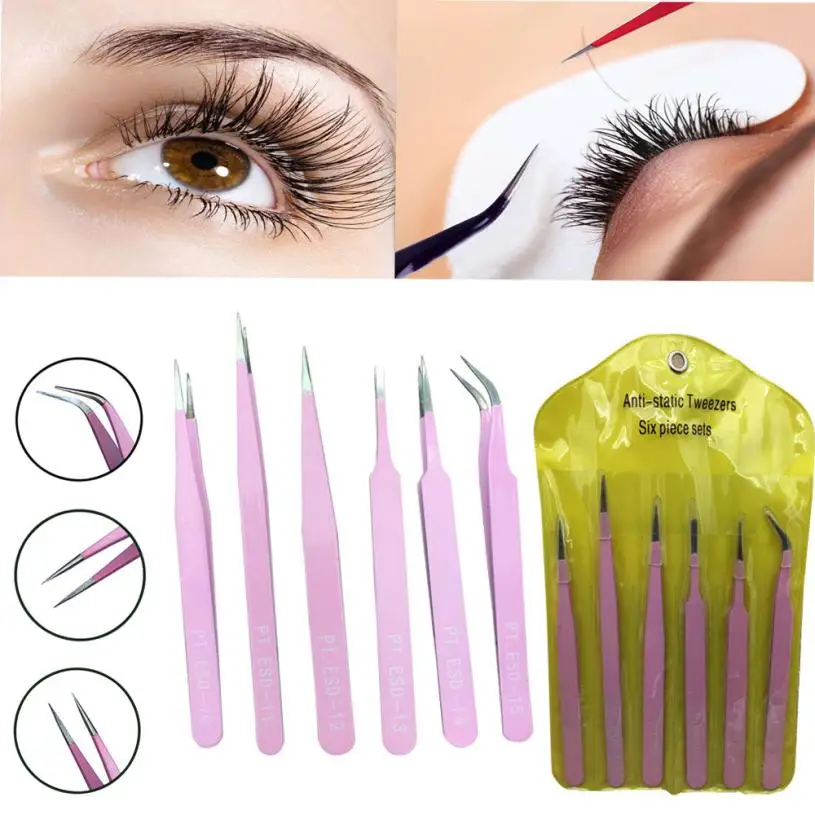 Buy 6pcs Precision Tweezer Set Stainless Steel Eyebrow