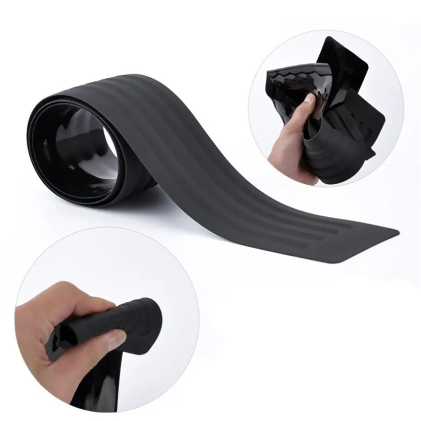 

Car-styling WUPP Styling Mouldings Car Black Rear Bumper Sill/Protector Plate Rubber Cover Guard Trim Pad td0606 dropship