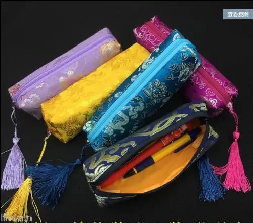 

Wholesale10pcs Chinese Handmade Vintage Silk Pen Pouch& Cosmetic Purse/Wallet