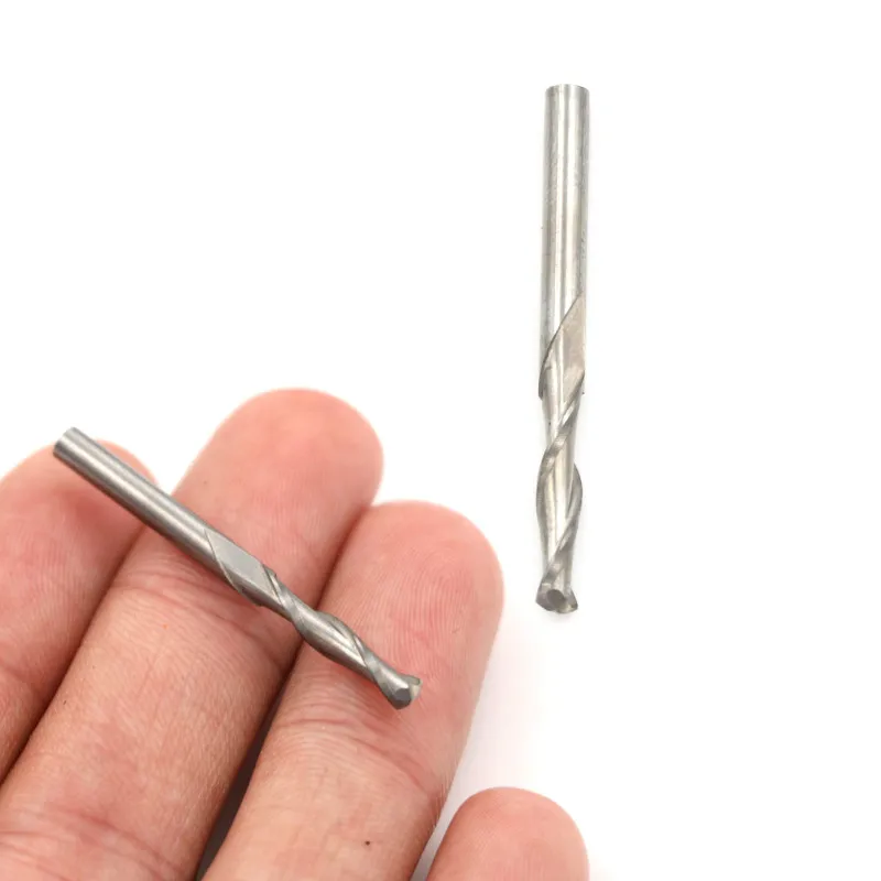 2pcs Carbide Endmill Single Flute Spiral CNC Router Bits 3.175 X 17mm