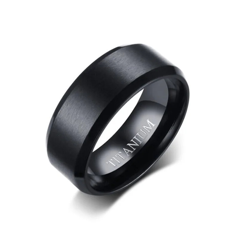 

8MM Wedding Band Black Pure Carbide Engagement Ring for Men best friends gift High-quality Promotion wholesale G0286