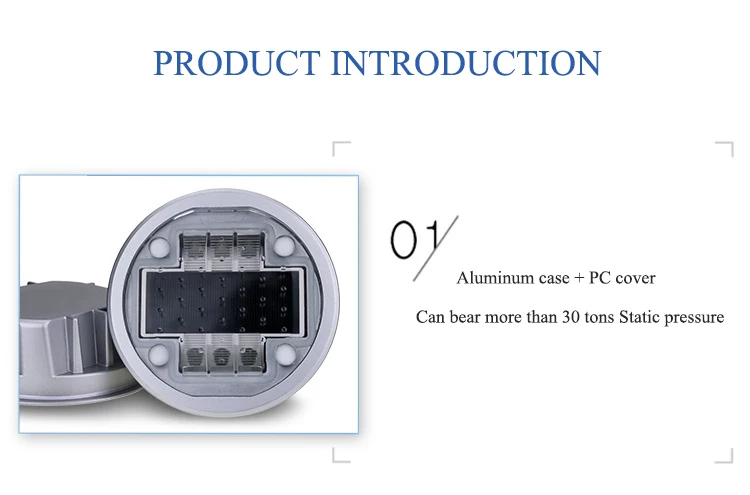 IP68 водонепроницаемый алюминиевый чехол на солнечных батареях дорожный светильник-гвоздик Светоотражающая наземПредупреждение льная лампа
