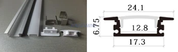 

1M / 2M W24.1mmxH6.75mm for 12MM PCB Strip Rigid Bar Recessed Aluminum LED Channel Aluminium LED Lighting Profile Freeshipping