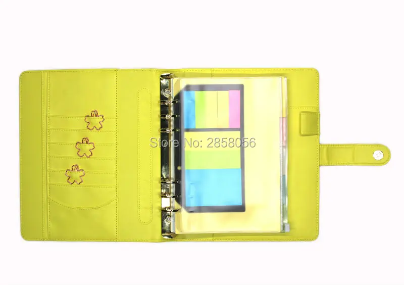 

Inventory clearance overall pu leather handaccount, 30mm ring gold spring binder buckle journal , A5 Increase size notebook