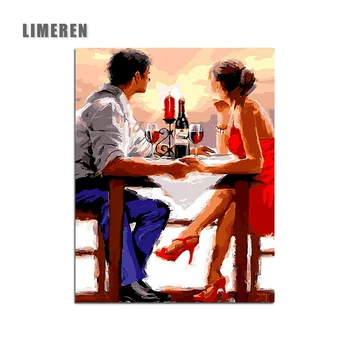

DIY Oil Coloring By Numbers Romantic Lovers Canvas Brush Drawing Picture Painting By Numbers For Adults Living Room Wall Art