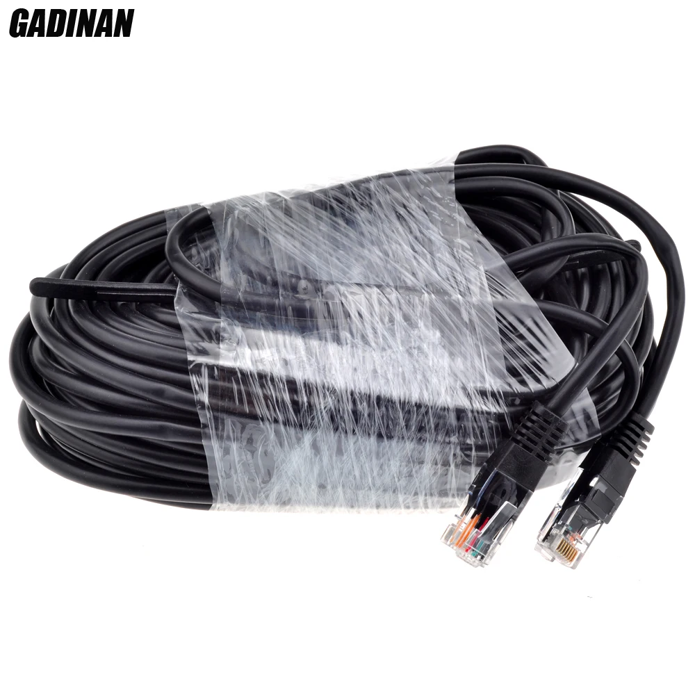 GADINAN RJ45 CAT5E CAT5 LAN Ethernet сетевой кабель черный 20 м 60 футов специально для ip-камеры PoE камеры видеонаблюдения