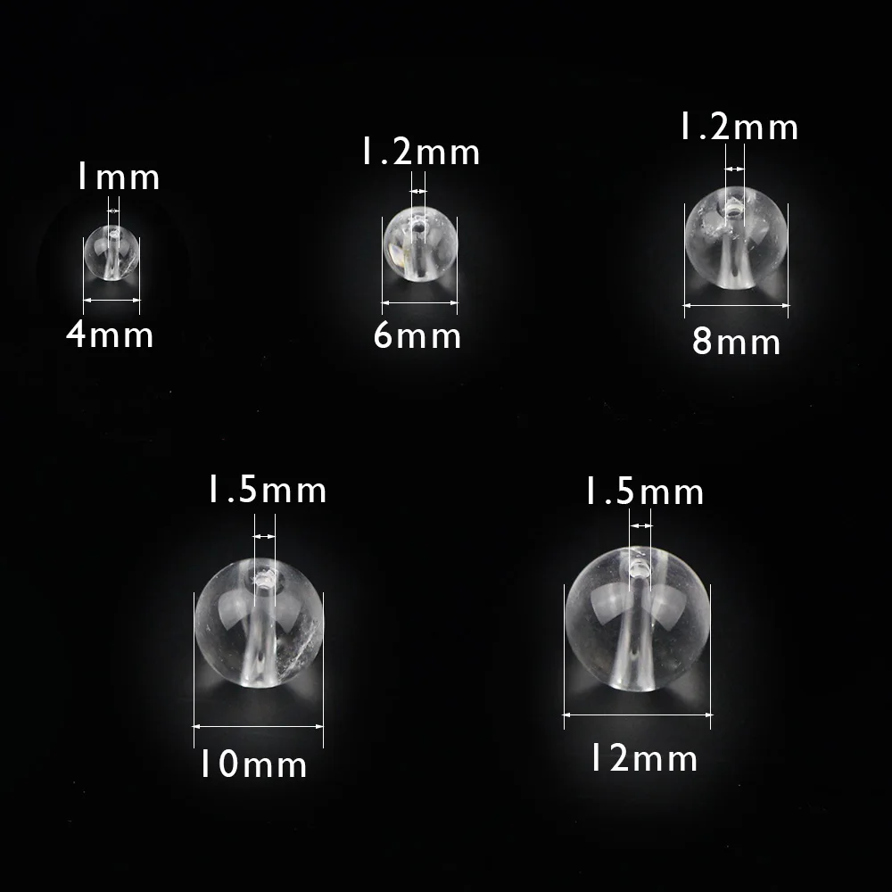 BTFBES Природный Рок-Кристалл Камень Белый Кварц Круглые бусины для плетения браслетов своими руками 4/6/8/10/12 мм