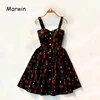 Marwin 2022 New-Coming Summer Women Spaghetti Strap Print Floral Sleeveless Empire Beach Dresses High Street Style ► Photo 1/6