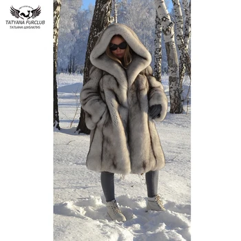 

Tatyana Furclub Real Fox Fur Coat Women Long Luxury Natural Fox Fur Female Jacket Winter Fashion Thick Coat With Fur Hood