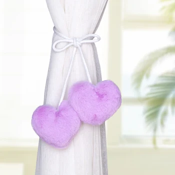 

10PCS Plush love Curtains Tieback Holder Magnet Curtains Buckle Clips Magnetic Shower Curtain Strap Accessories Home Decoration