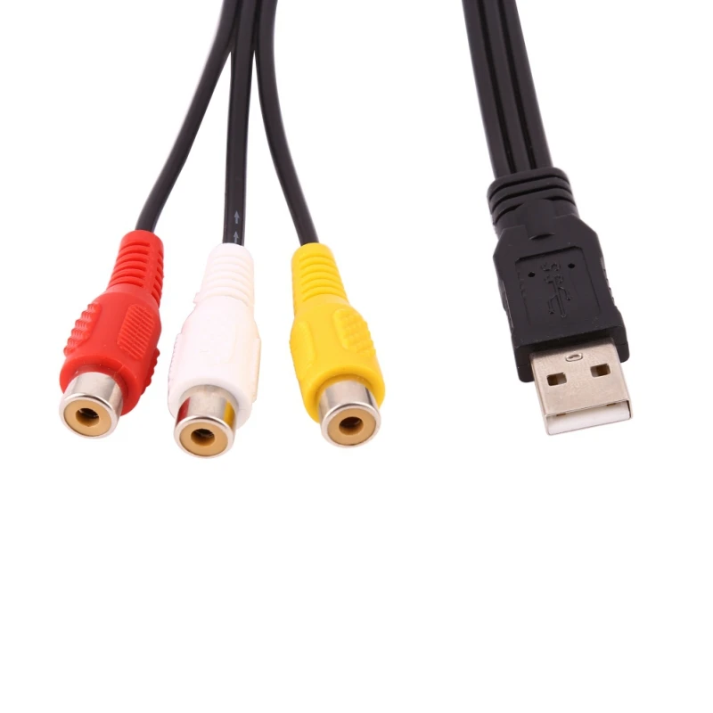 Universal USB Male to RCA Video AV A/V Converter Cable Adapter Fit HDTV TV Computer Audio and video cable 3AV line |