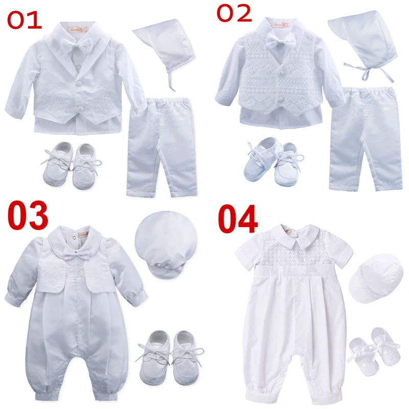 Одежда для маленьких мальчиков на крестины; белая одежда для новорожденных; Одежда для новорожденных; комплект одежды для новорожденных
