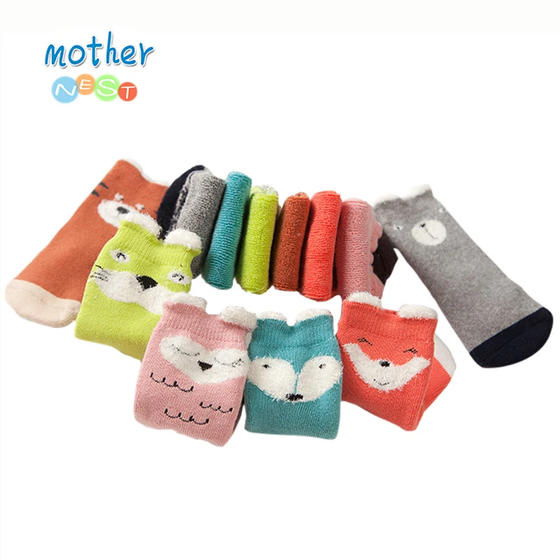 2018 New Styles Baby Newborn Warm Socks Baby Boy Floor Shoes Sock Toddler Infant Socks Animal Fox Winter Short Socks (2)