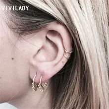 VIVILADY, новинка, Модный женский комплект из 2 пар, круглые серьги-кольца, роскошный темперамент, золотой цвет, сплав, для девочки-подростка, очаровательное ювелирное изделие, Bincos