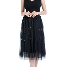 Новые повседневные женские летние сетчатые перламутровые юбки с высокой талией женские плиссированные повседневные свободные юбки Летняя одежда для женщин