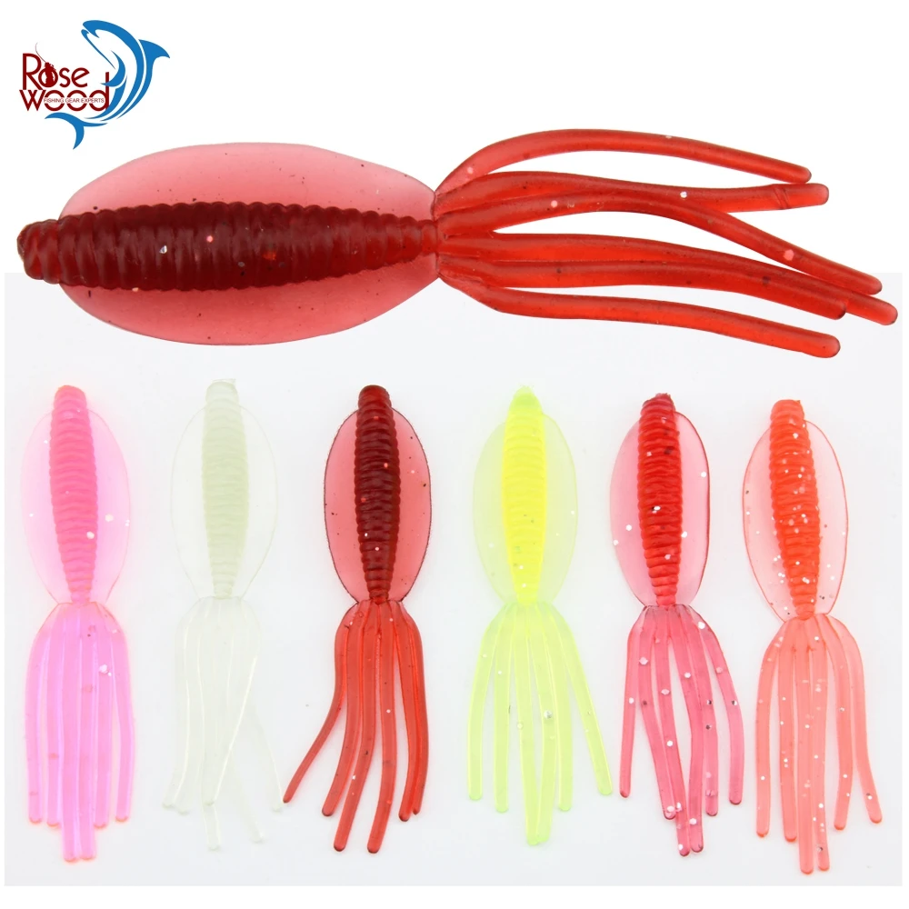 30pcs Soft Squid Baits Colorful Freshwater Lure Tube Baits 6 Colors 0.8g Soft Artificial Pesca Worm Grub Squid Lures Bait  (16)