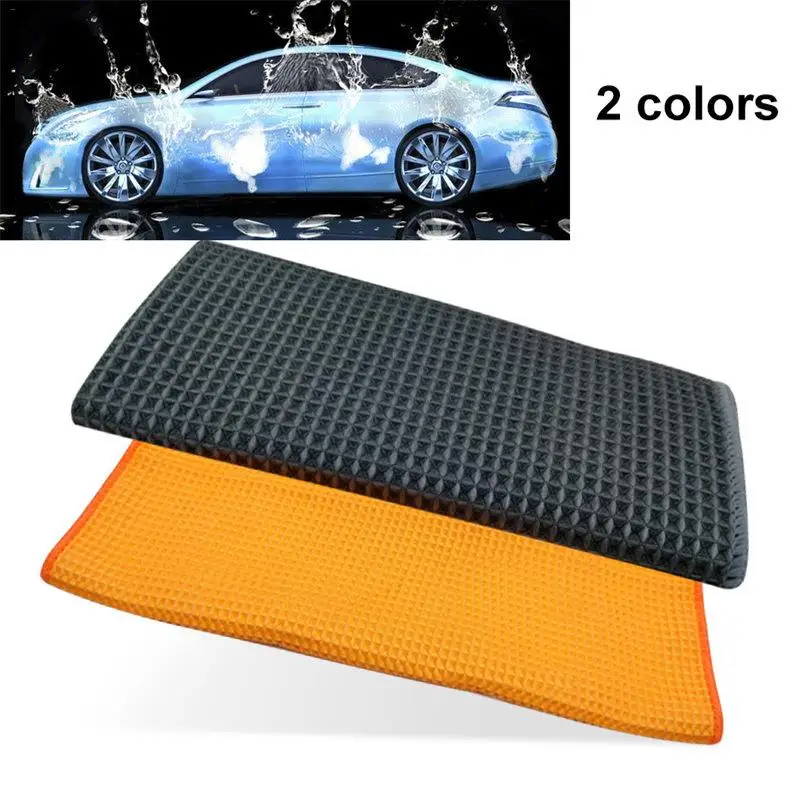 

New Pineapple Check Car Wash Towel Lint-Free Non-Fading Car Style Cloth Microfiber Waffle Check Car Cleaning Towel Cloth Brush