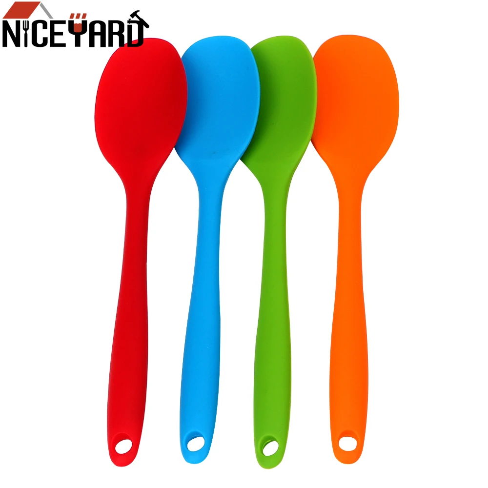 NICEYARD Kitchen Soup Spoons Mixing Spoon Long-handled Silicone Spoon
Cooking Utensils Cake Putty Spatula Tableware