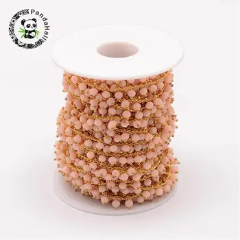 

10m/roll Handmade Glass Beads links Chains for Craft Jewelry Making Chain DIY Necklace Bracelet Mask Chains Findings