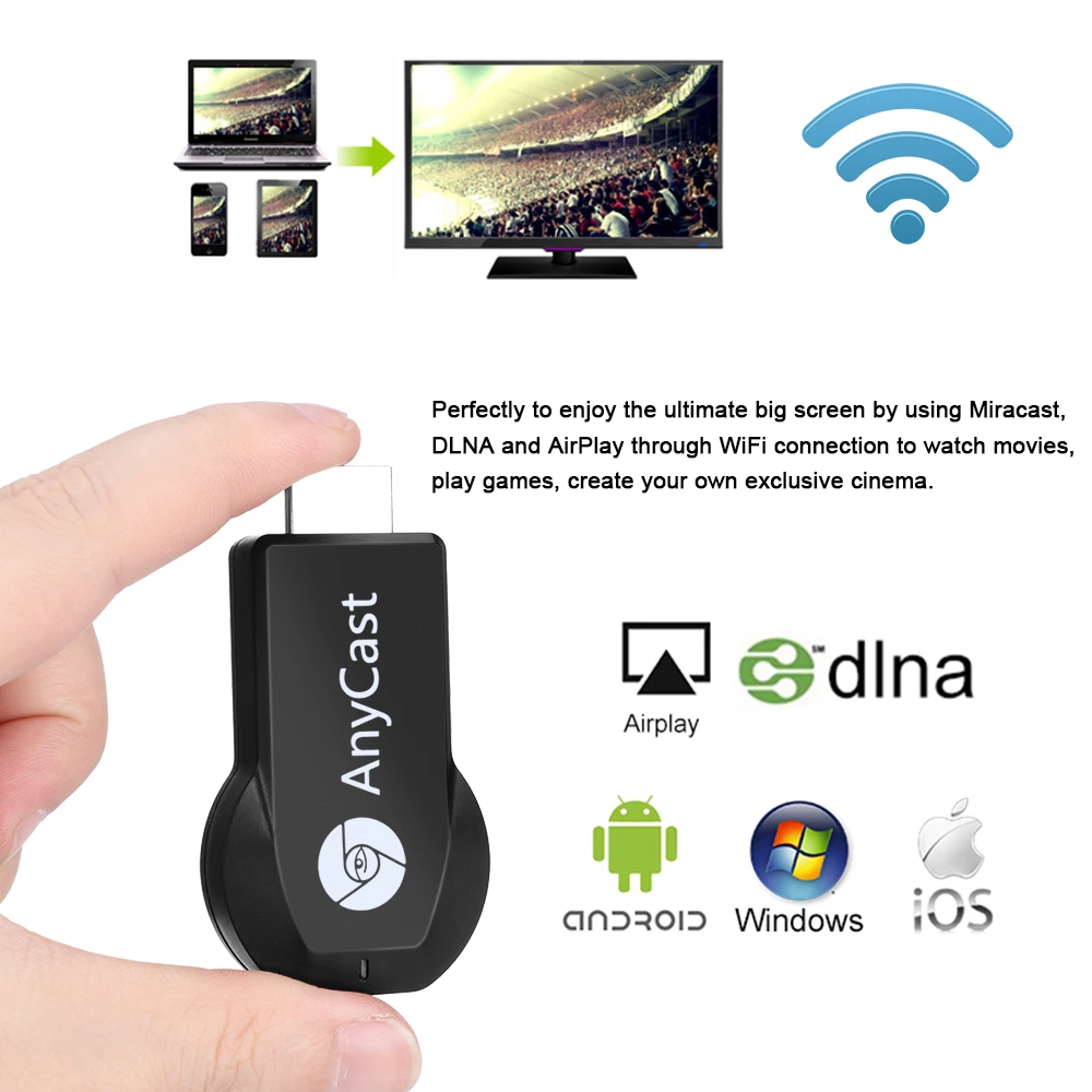 Беспроводной WiFi Дисплей приемник для ТВ-тюнера для AnyCast M2 Plus для Airplay 1080 P HDMI ТВ-карта для DLNA Miracast для телефонов