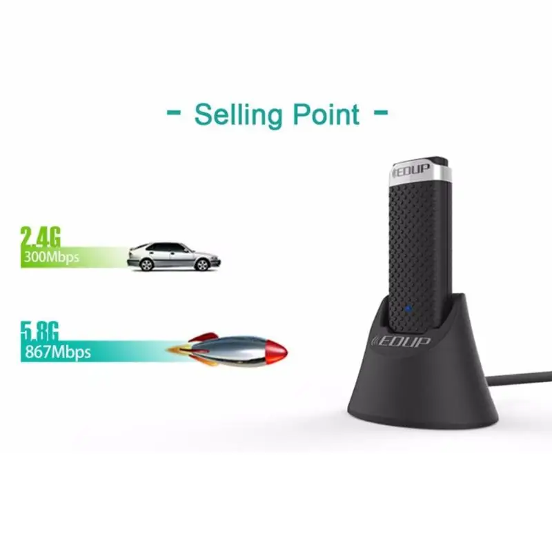 EP-AC1609 USB 3,0 WiFi адаптер 11AC двухдиапазонный 2,4 ГГц/5 ГГц 1200 Мбит/с беспроводная сетевая карта для ПК использовать 1 метр Расширенный usb-кабель