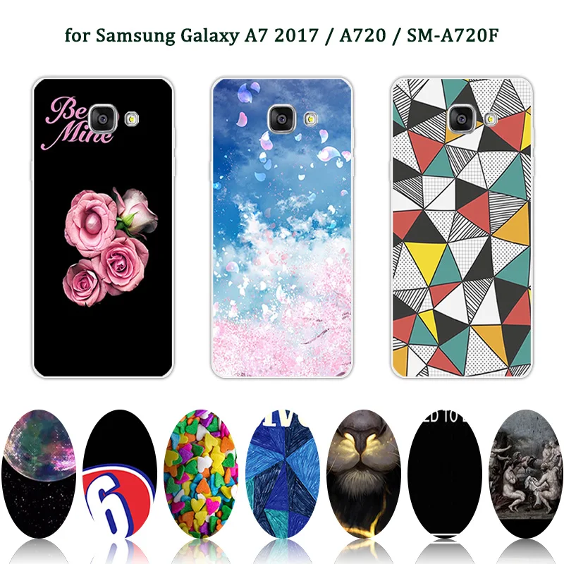 Fundas для samsung Galaxy A7 2017 A720F Redrose случае 5 7 &quotМягкий силиконовой крышкой телефона A720