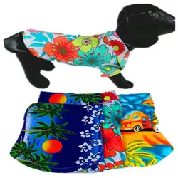 Собака с цветочным принтом одежда пляж Гавайские рубашки домашних животных 2018ing