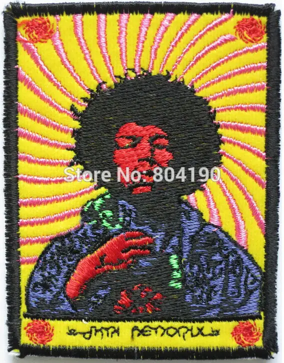 

JIMI HENDRIX Psychedelic Hip Hop Rap Logo Music Post Hardcore Band Embroidered IRON ON and SEW ON Patch Heavy Metal Custom patch