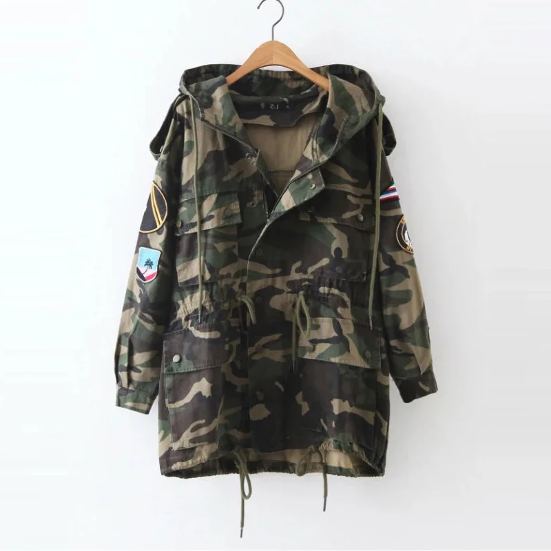

Military Jacket Women winter bomber jacket 2017 Harajuku Embroidery Rocket Camouflage Jacket Women Basic Coats Jaqueta Feminina