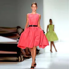 Винтажные короткие платья для выпускного вечера Пышное Платье из Тафты без рукавов длиной до колена шикарное коктейльное платье на заказ официальная одежда халат de soiree