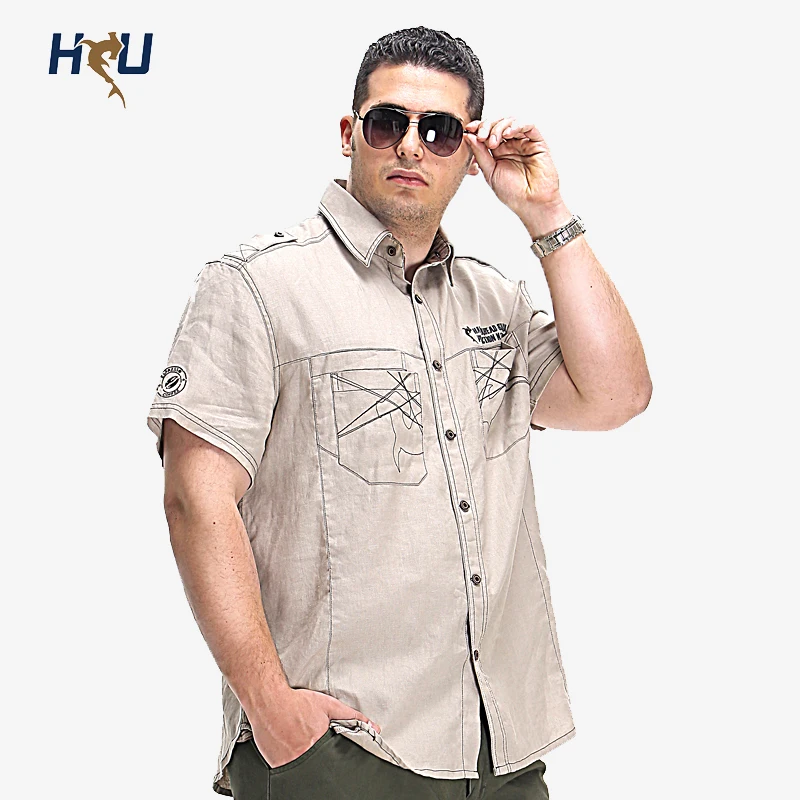 Mens Big and Tall Short Sleeve Shirts,100 Linen Casual Fashion Print
