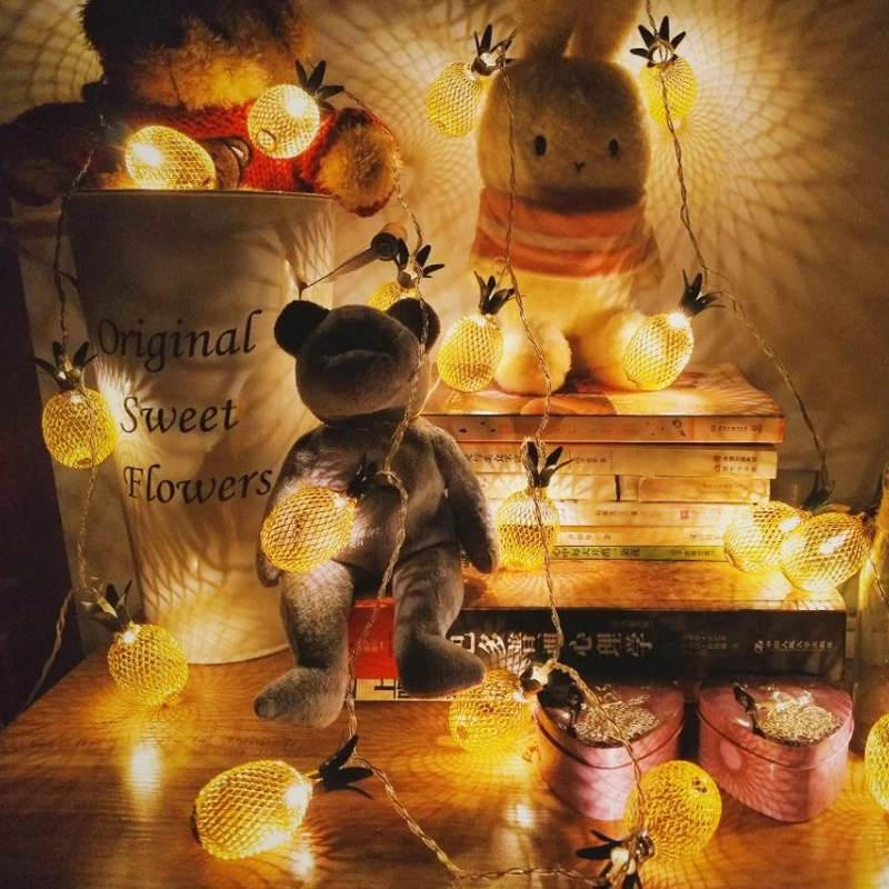  New Arrival Fairy Led Retro Pipeapple String Lights 1.5M 3M LED Novelty Holiday Bedroom Wedding Party Romantic Warm Light Decor (2)