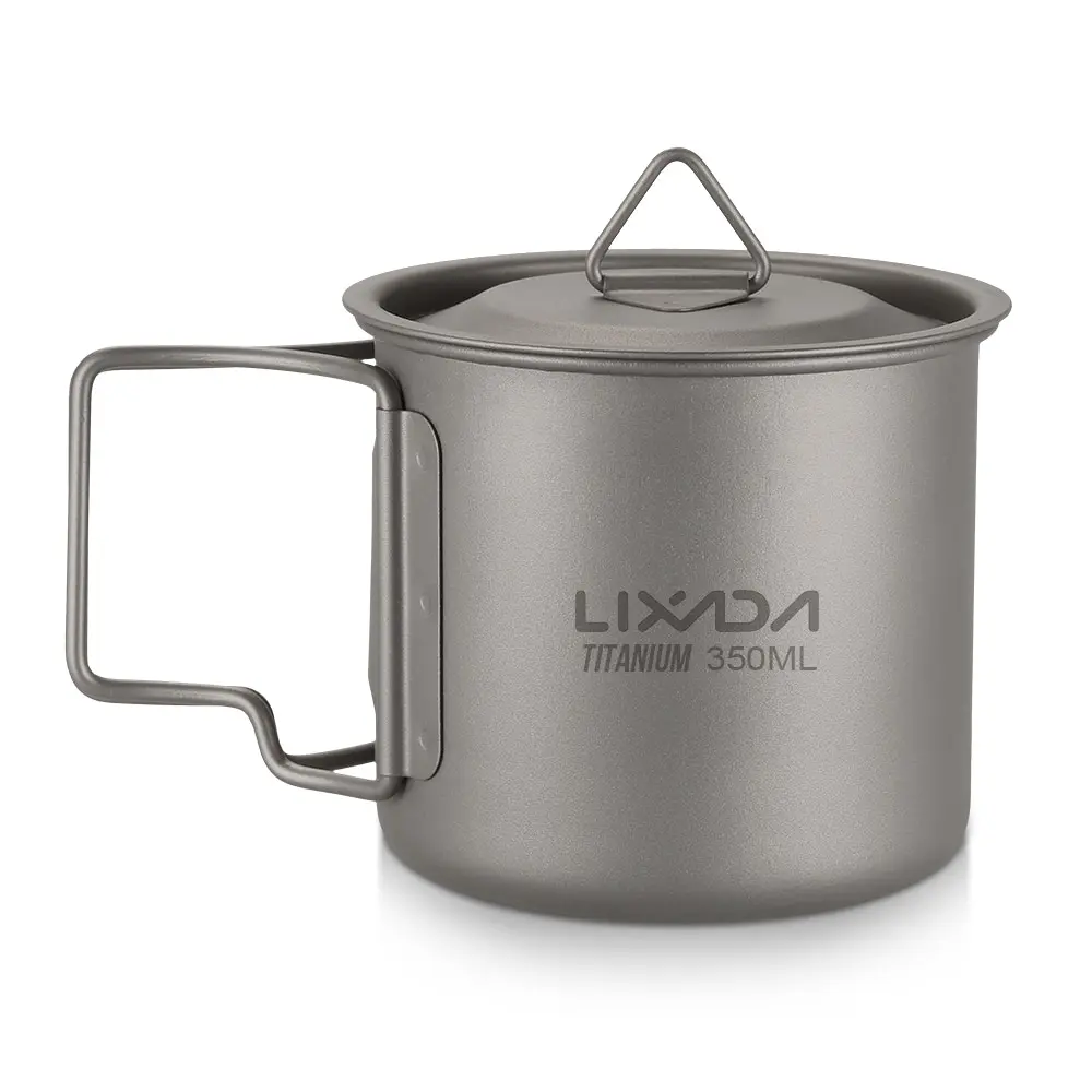 

Lixada Titanium Water Mug Outdoor Camping Tableware Portable Survival Picnic Set Water Cup Travel Coffee Tea Pot with Handle