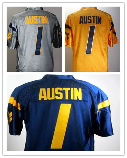 Special Hot! #1 Tavon Austin Jersey West Virginia Football Jerseys Men's Stitched Cheap College Football Jerseys