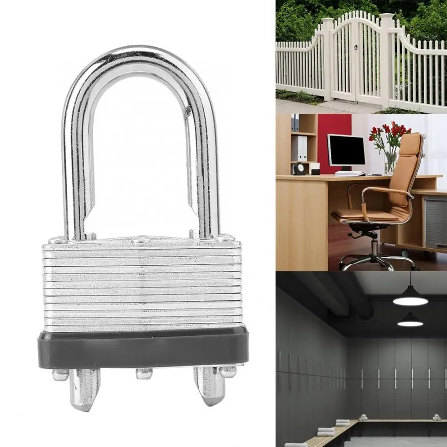 

44mm Steel Padlock Long Lock Beam Highly Waterproof Rustproof Safety Door Cabinet Lock