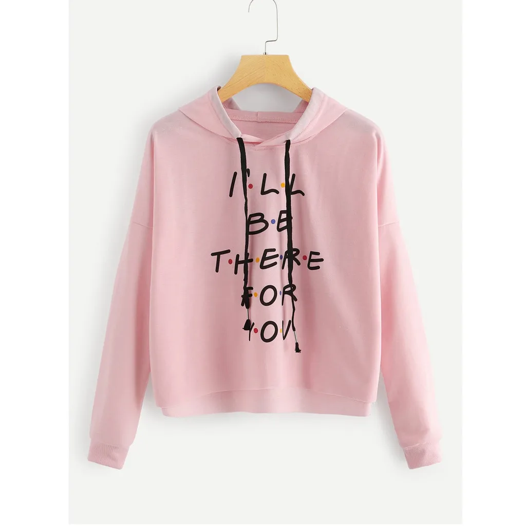 

CHAMSGEND Blackpink Sweatshirts hoodies Women Long Sleeve Autumn I'LL BE THERE FOU YOU Letter pullover Hooded streetwear F722