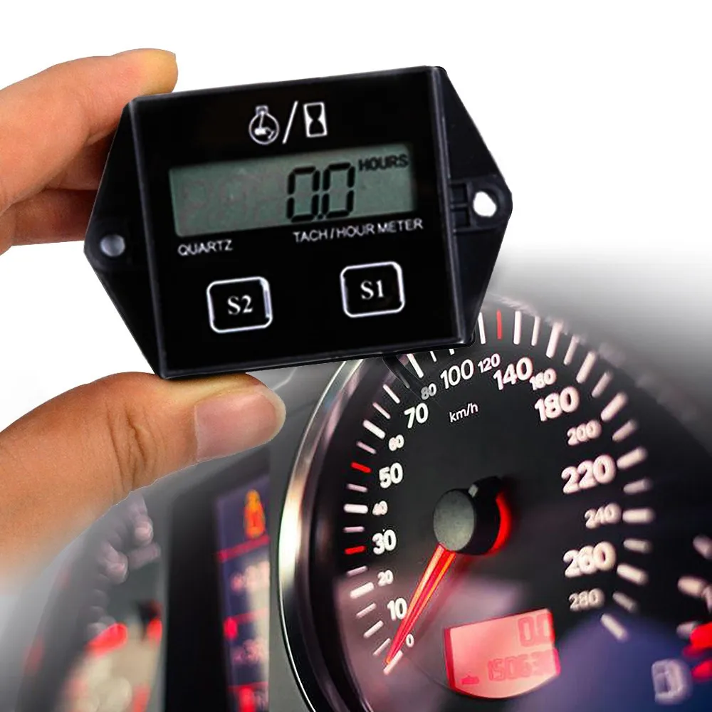 ЖК-дисплей водонепроницаемый цифровой EngineTachometer счетчик часов Tach Датчик Индуктивный RPM для 2 4 тактный для бензинового мотоцикла снегоходов лодки