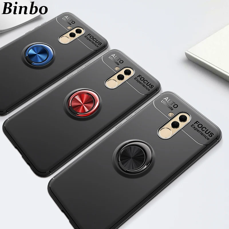 

For Huawei Mate 20 Lite Case Car Holder Stand Magnetic TPU Bracket Ring Back Cover Case For Huawei Mate 20 Lite Coque Capa