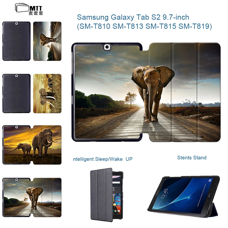 

Elephant Protective Shell For galaxy Tab S2 9.7 inch PU Leather cover case For samsung galaxy Tab S2 9.7 SM-T810 T815 9.7" table