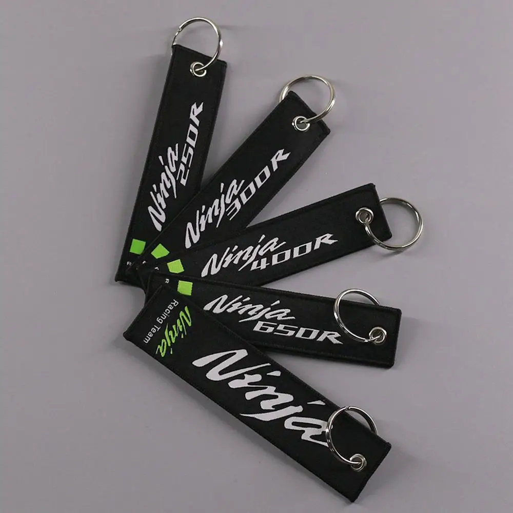 

Motorcycle Embroidery Strap Keyring Keychain For Kawasaki Ninja 250R 300R 400R 650R ZX6R ZX10R ZX14R Key Ring Chain Collection
