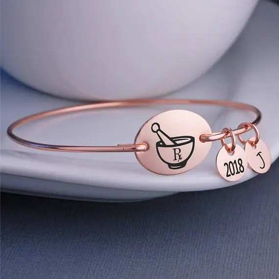 Rx Pharmacy Bracelet School Graduation Gift Personalized Mortar And Pestle Yp3742 In Bangles From Jewelry Accessories On