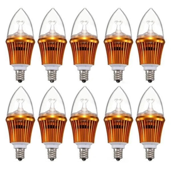 10X Candelabra E12 6W Power LED Chandelier Candle Light Bulb Lamp