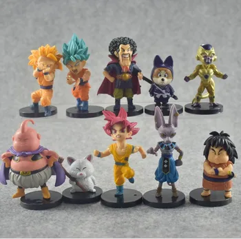 

10pcs/set Dragon Ball Z 2020 anime Super Saiyan Son Goku Trunks Cell Broli Zenoh PVC Action Figures Toys Model building