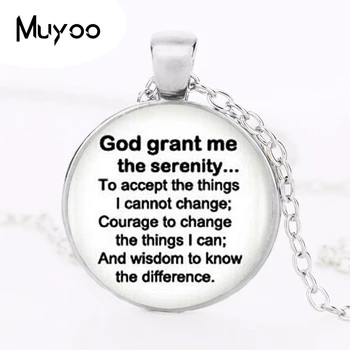 

Serenity Prayer Logo Necklace Pendant Fashion Silver Color Vintage Chain Choker Statement Necklace Jewelry Women Gifts HZ1
