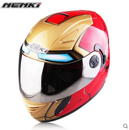 Motorcycle Motorcross helmet Iron Man spider man helmet men and women summer 4 season double lenses